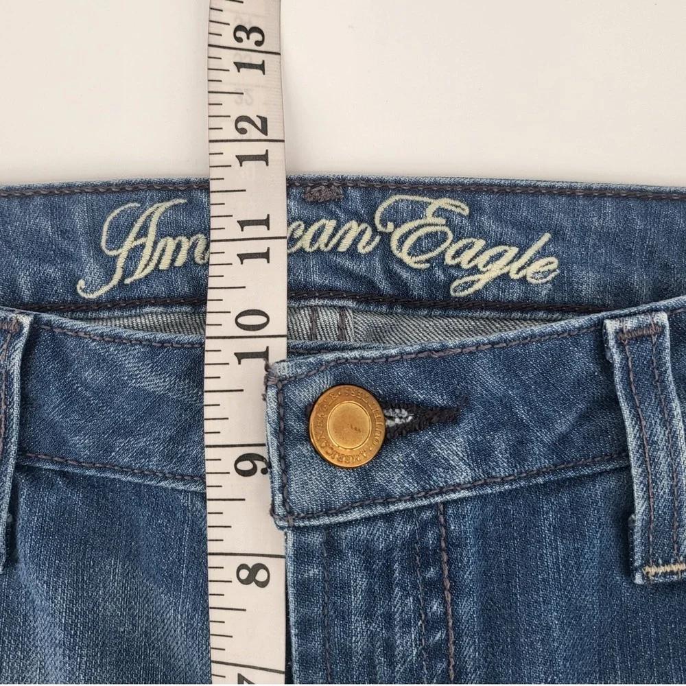 American Eagle‎ Original Bootcut Jeans Women's Size 12 Medium Wash Distressed